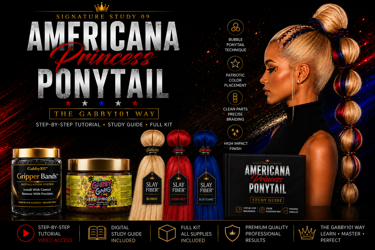 Americana Princess Ponytail Kit™ | Signature Study 09