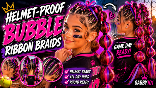 Tournament-Proof Bubble Ribbon Braids for Softball Girls Who Want Color That Pops