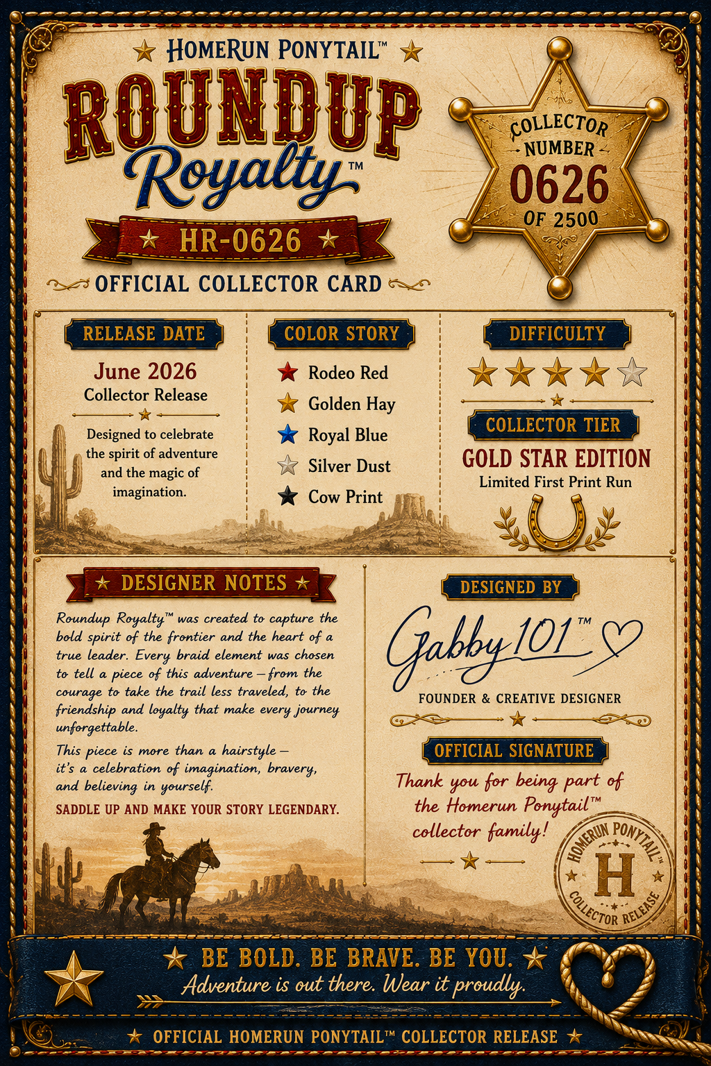 Roundup Royalty™ Homerun Ponytail™ Collector Release