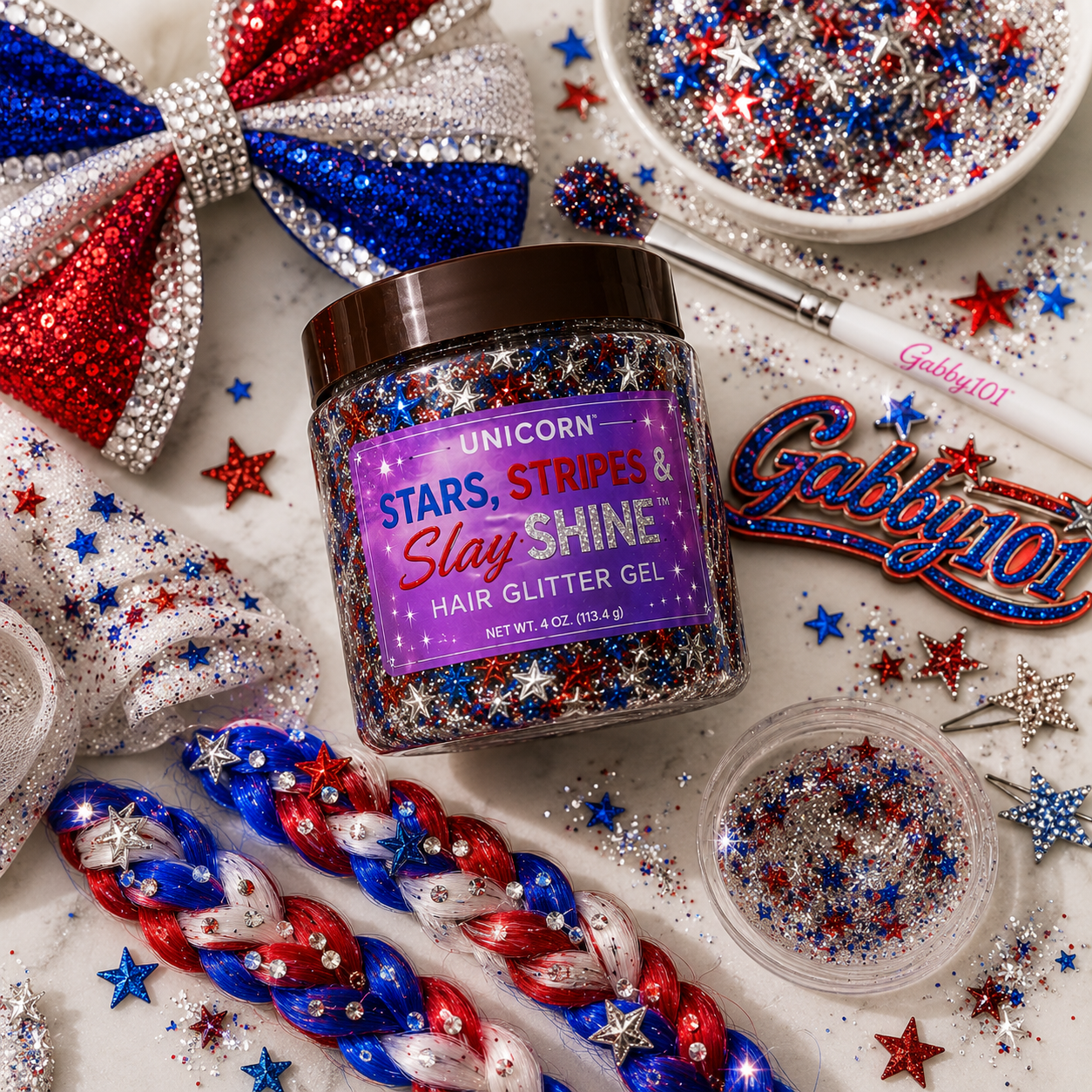 Stars, Stripes & Slay Shine™ Hair Glitter Gel