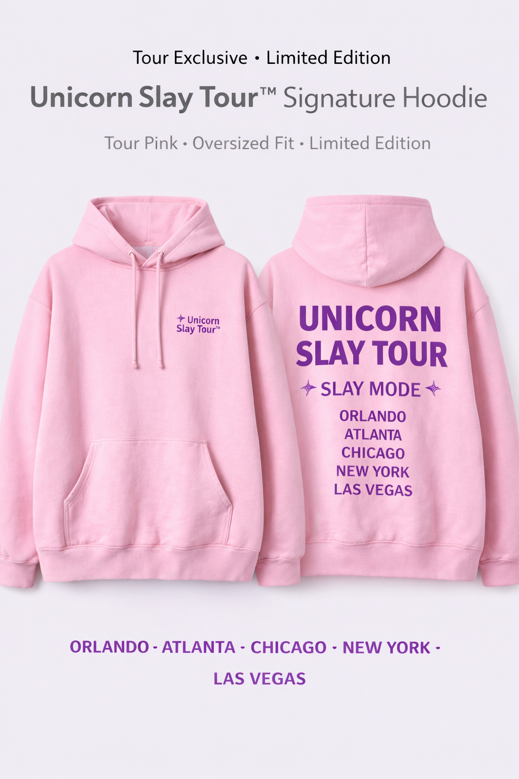 Unicorn Slay Tour™ Signature Hoodie & Pants Set — Tour Pink