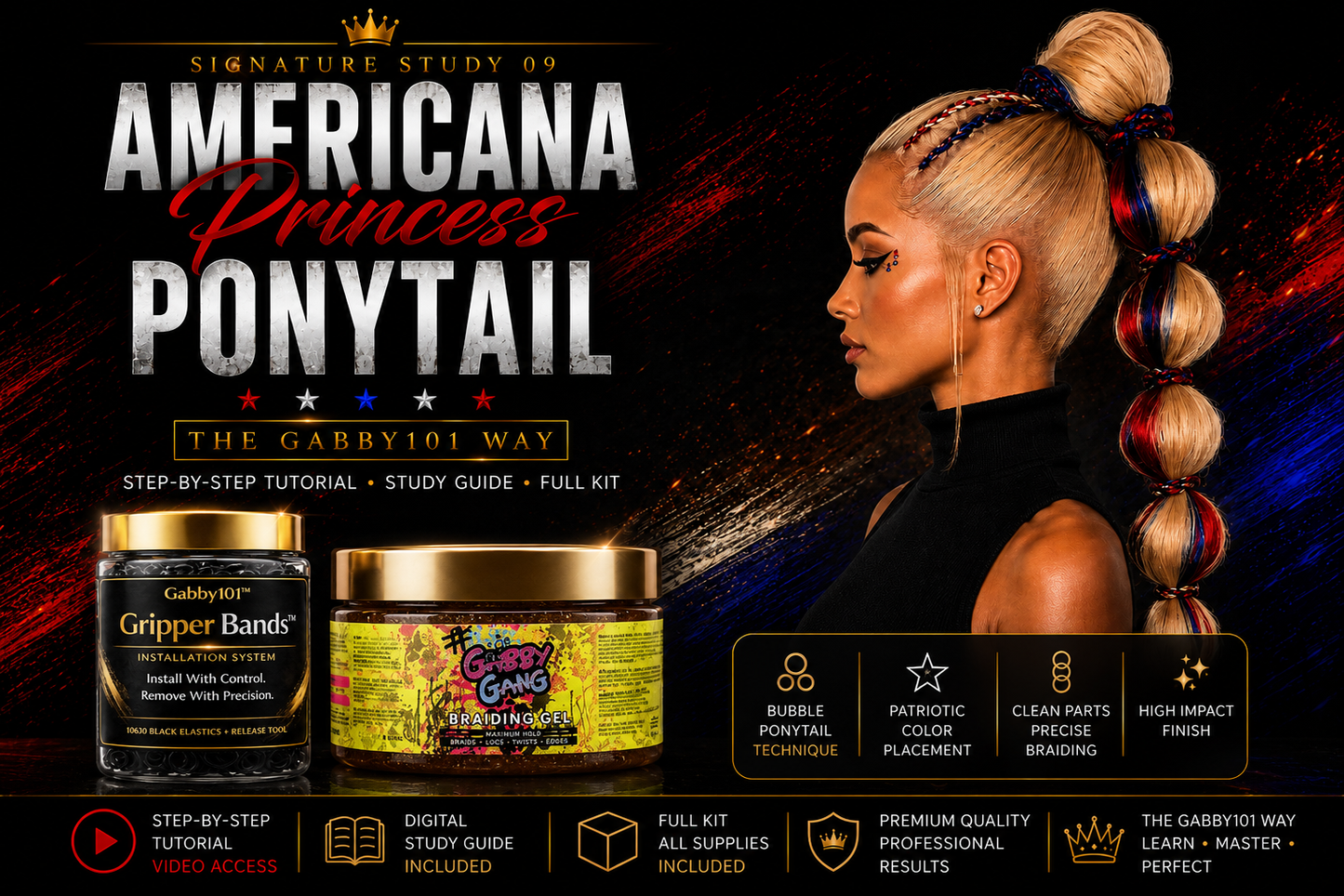 Americana Princess Ponytail Kit™ | Signature Study 09