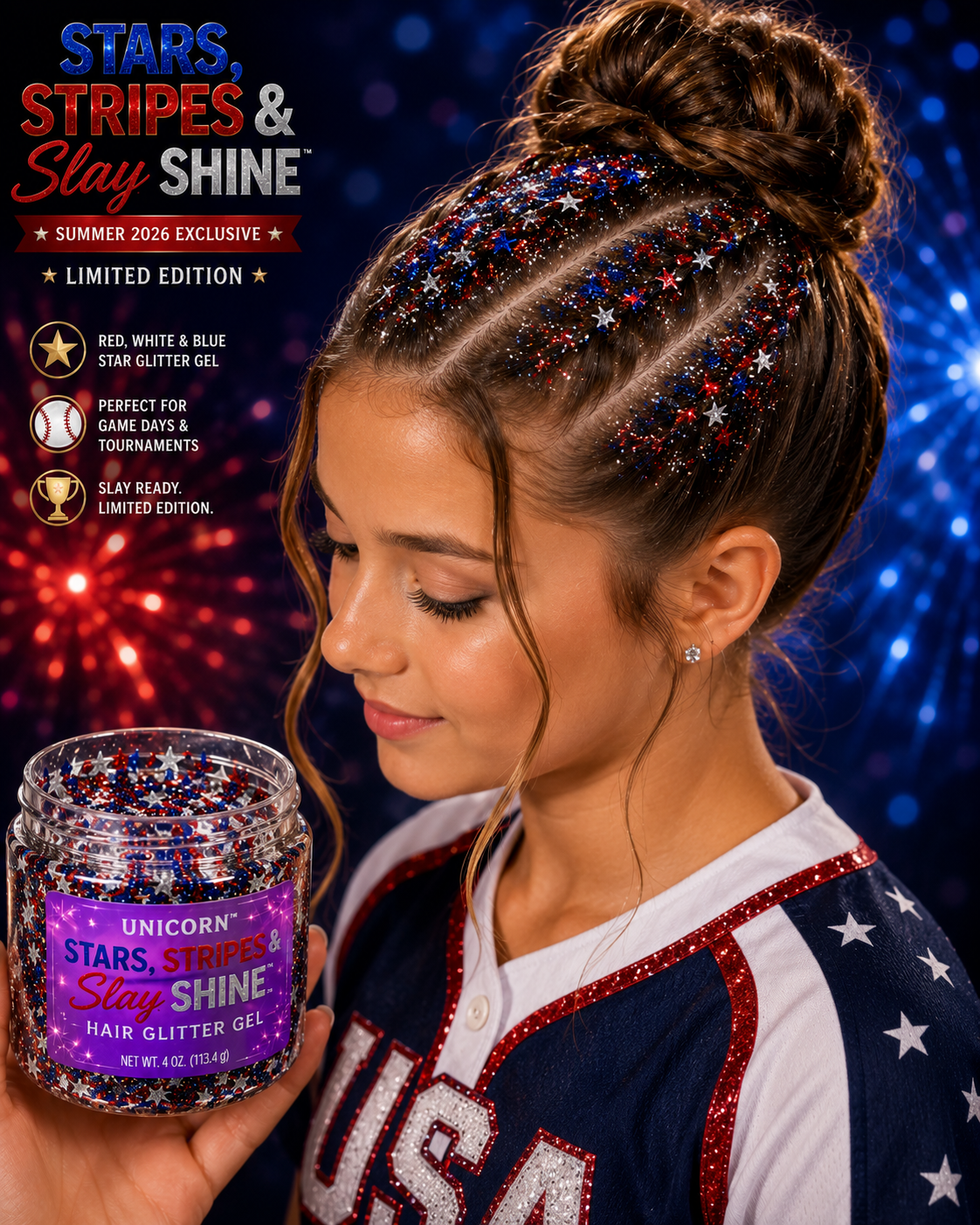 Stars, Stripes & Slay Shine™ Hair Glitter Gel