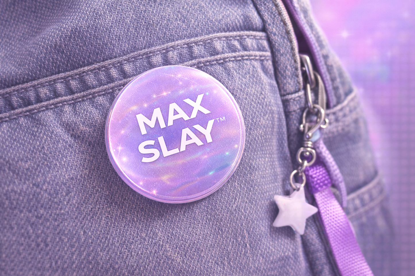 MAX SLAY™ Button Pin — Unicorn Slay Tour 2026