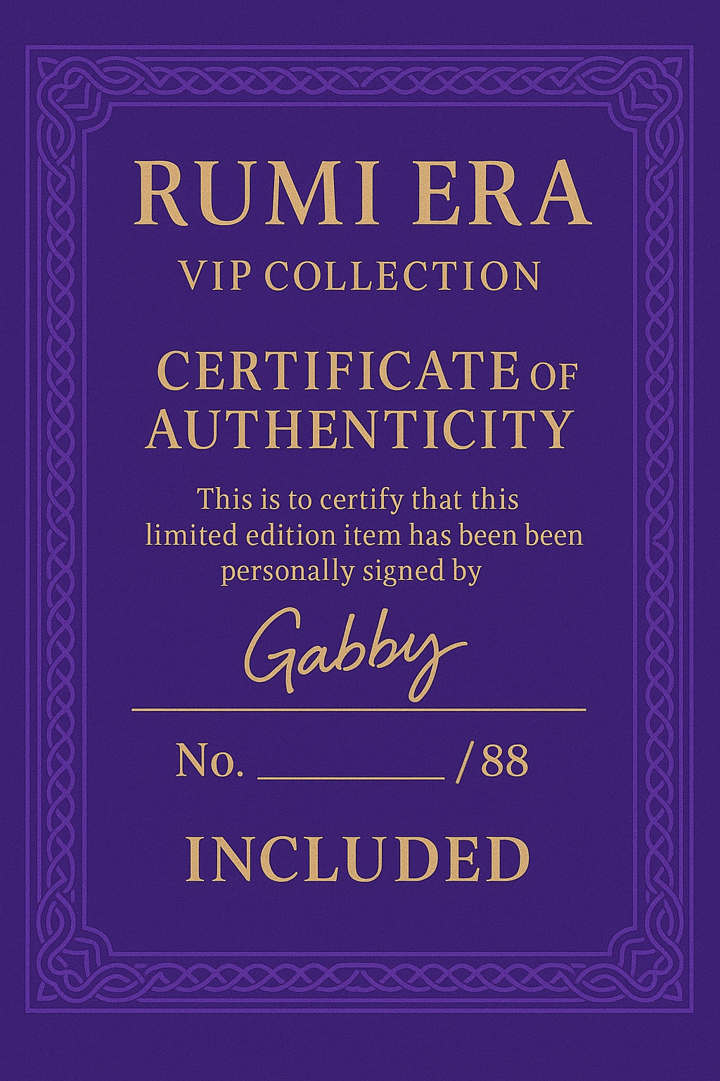 💜 RUMI ERA VIP COLLECTION — Signed by Gabby | Halloween Edition