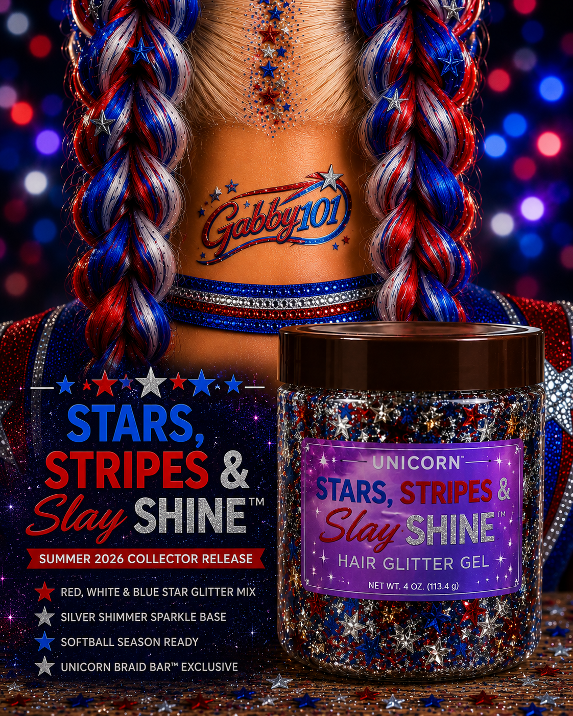 Stars, Stripes & Slay Shine™ Hair Glitter Gel