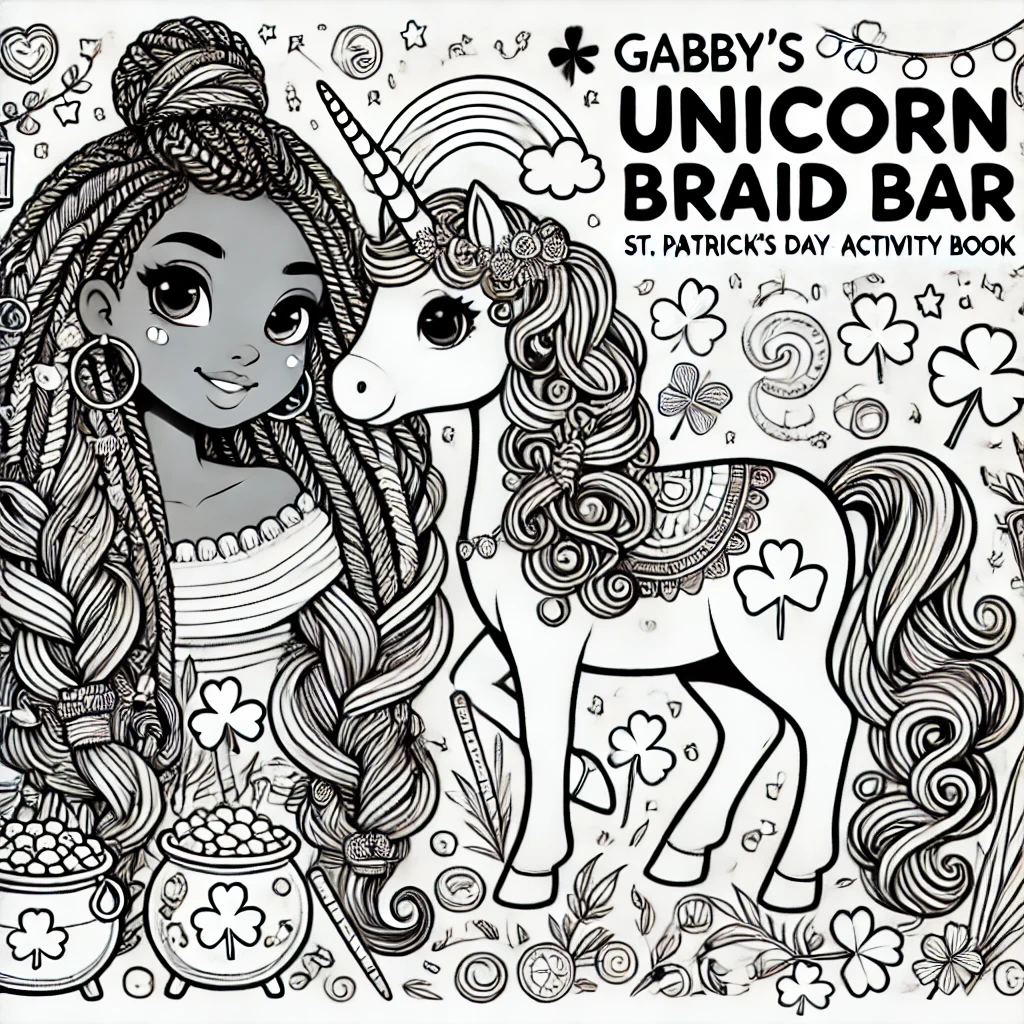 Gabby’s Unicorn Braid Bar - St. Patrick’s Day Coloring & Activity Book (Digital Download) 🦄🍀