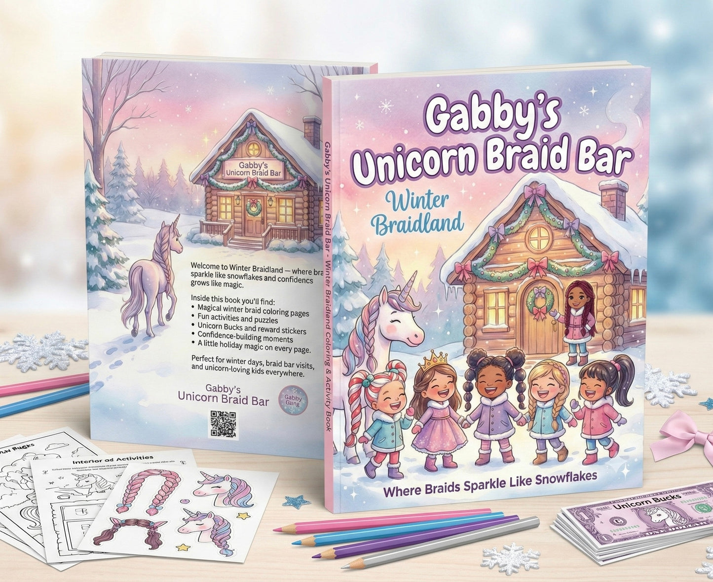 Winter Braidland Coloring Book | Gabby’s Unicorn Braid Bar