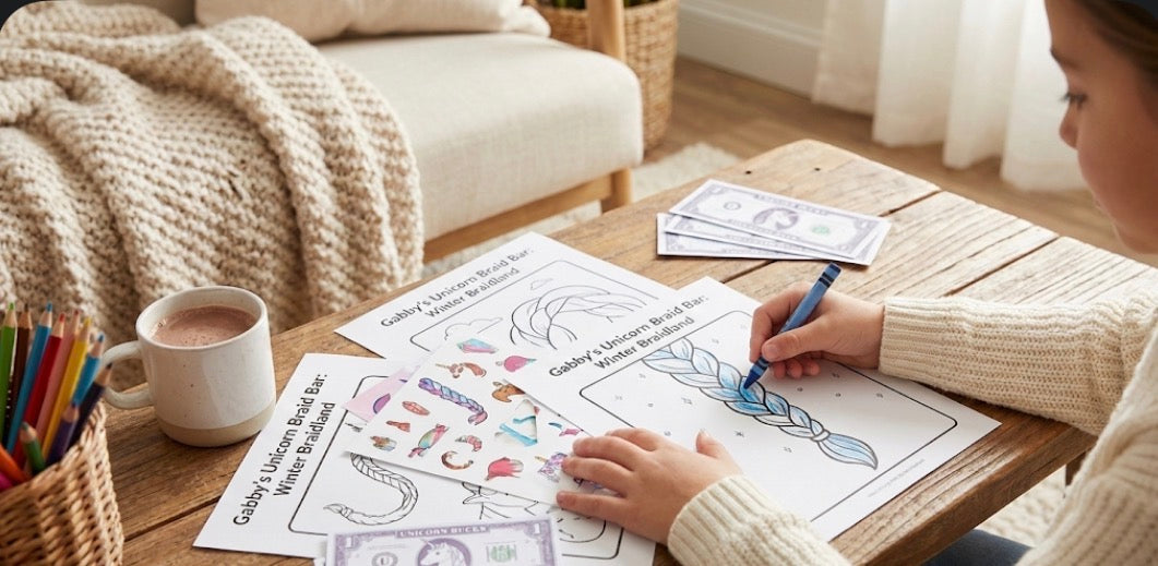 Winter Braidland Coloring Book | Gabby’s Unicorn Braid Bar