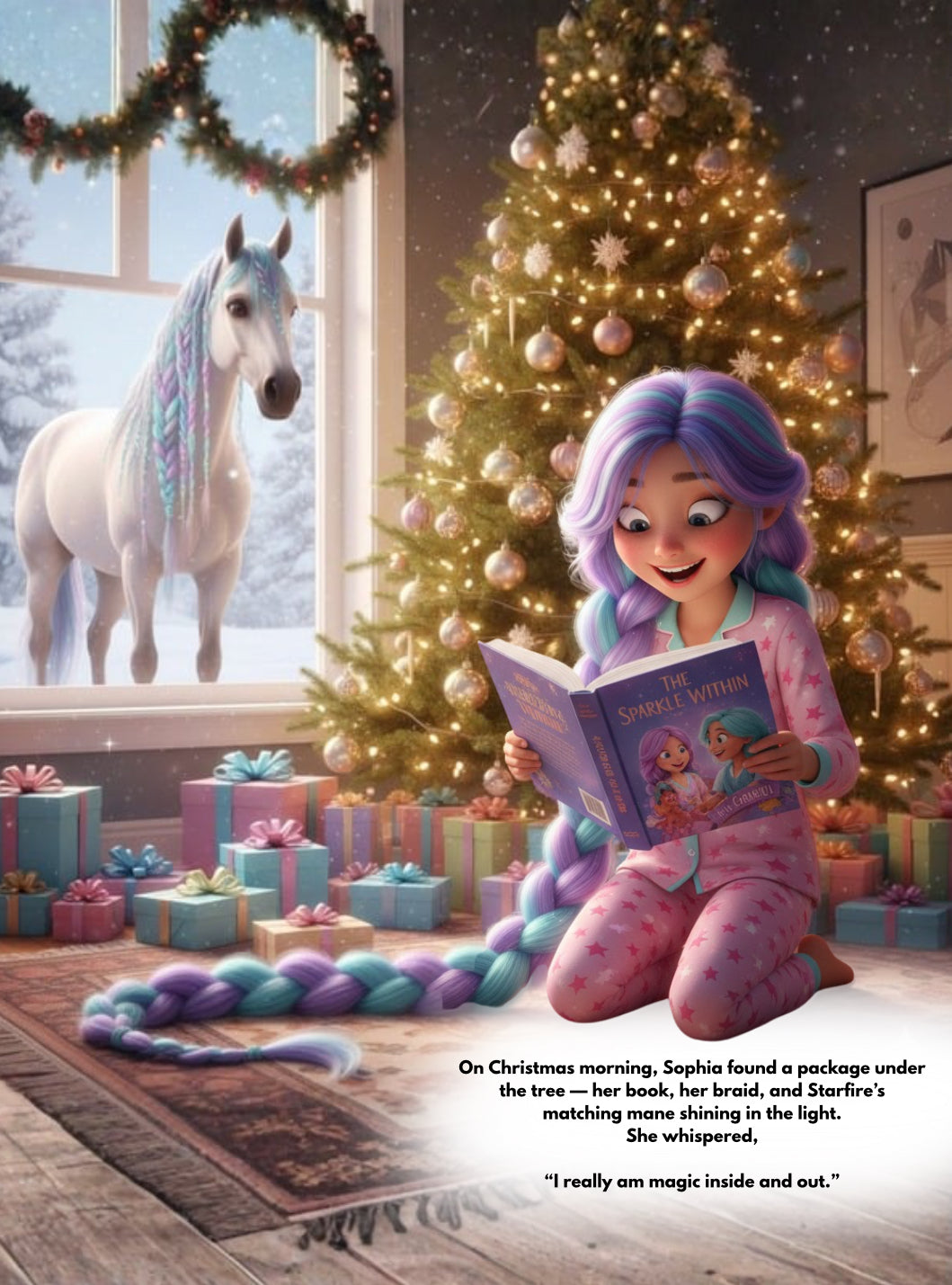 Personalized Christmas Book — 1-of-1 Story Starring Your Child | Gabby’s Unicorn Braid Bar